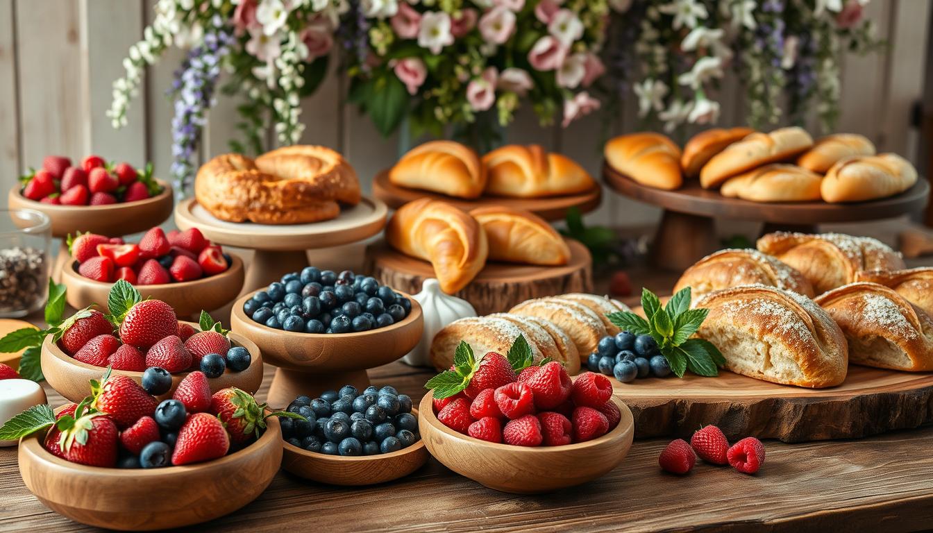 spring buffet setup with seasonal gathering tips