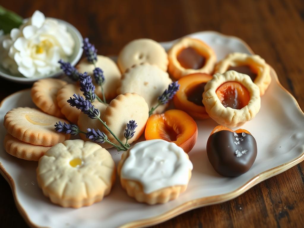 Assortment of French desserts for a Provence picnic