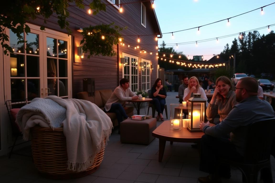 Evening transition elements for a summer digital detox gathering