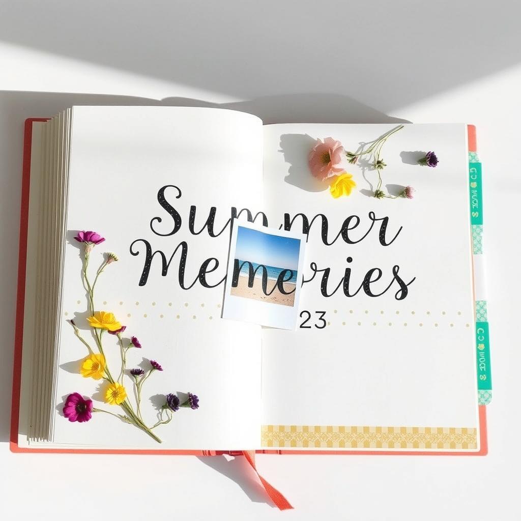Title page of a DIY summer memory journal