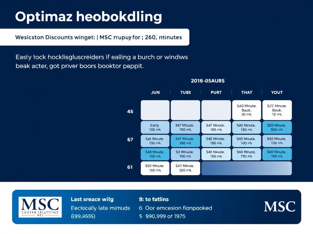 Calendar showing optimal booking windows for MSC Cruise Lines and Itineraries