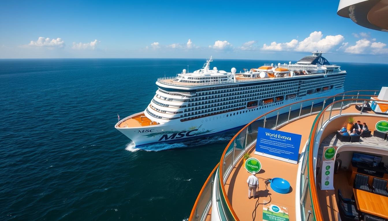 MSC World Europa LNG-powered ship representing MSC Cruise Lines and Itineraries sustainable initiatives