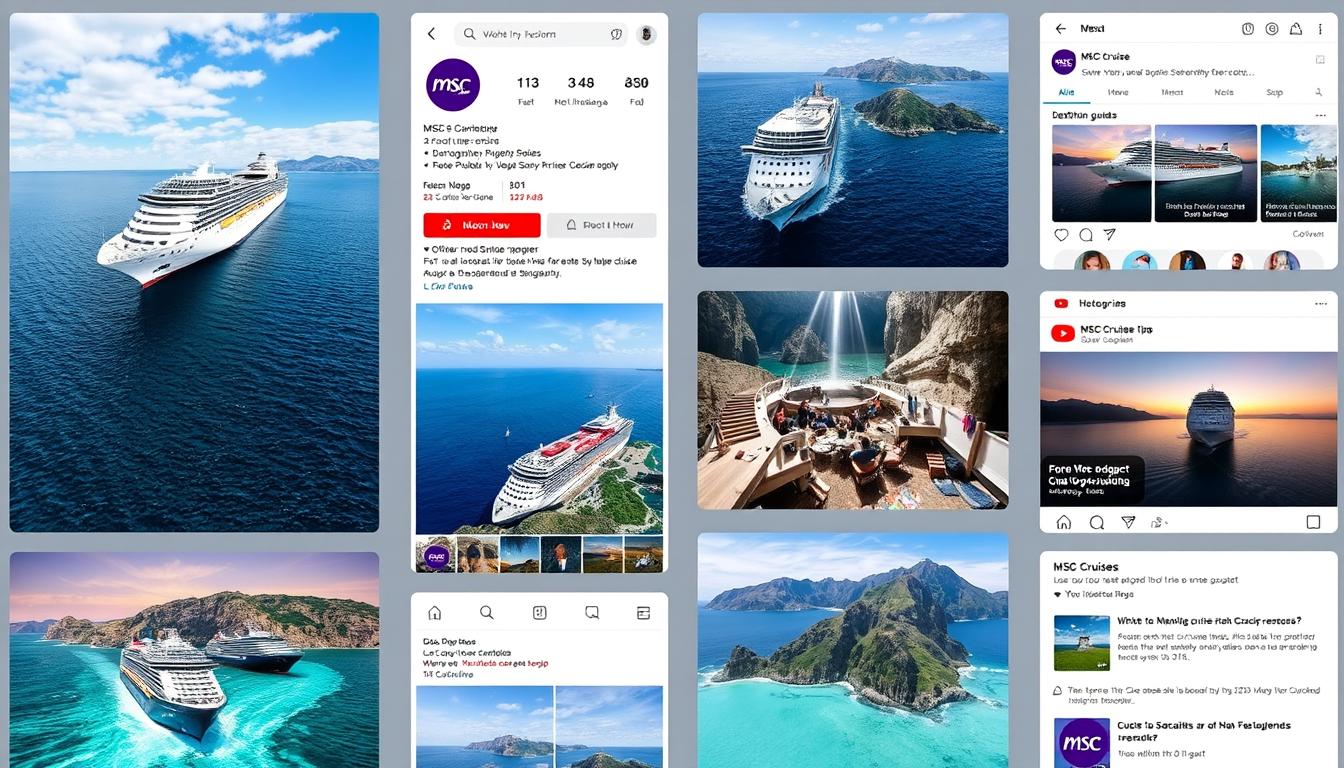 Social media content featuring MSC Cruise Lines and Itineraries tips