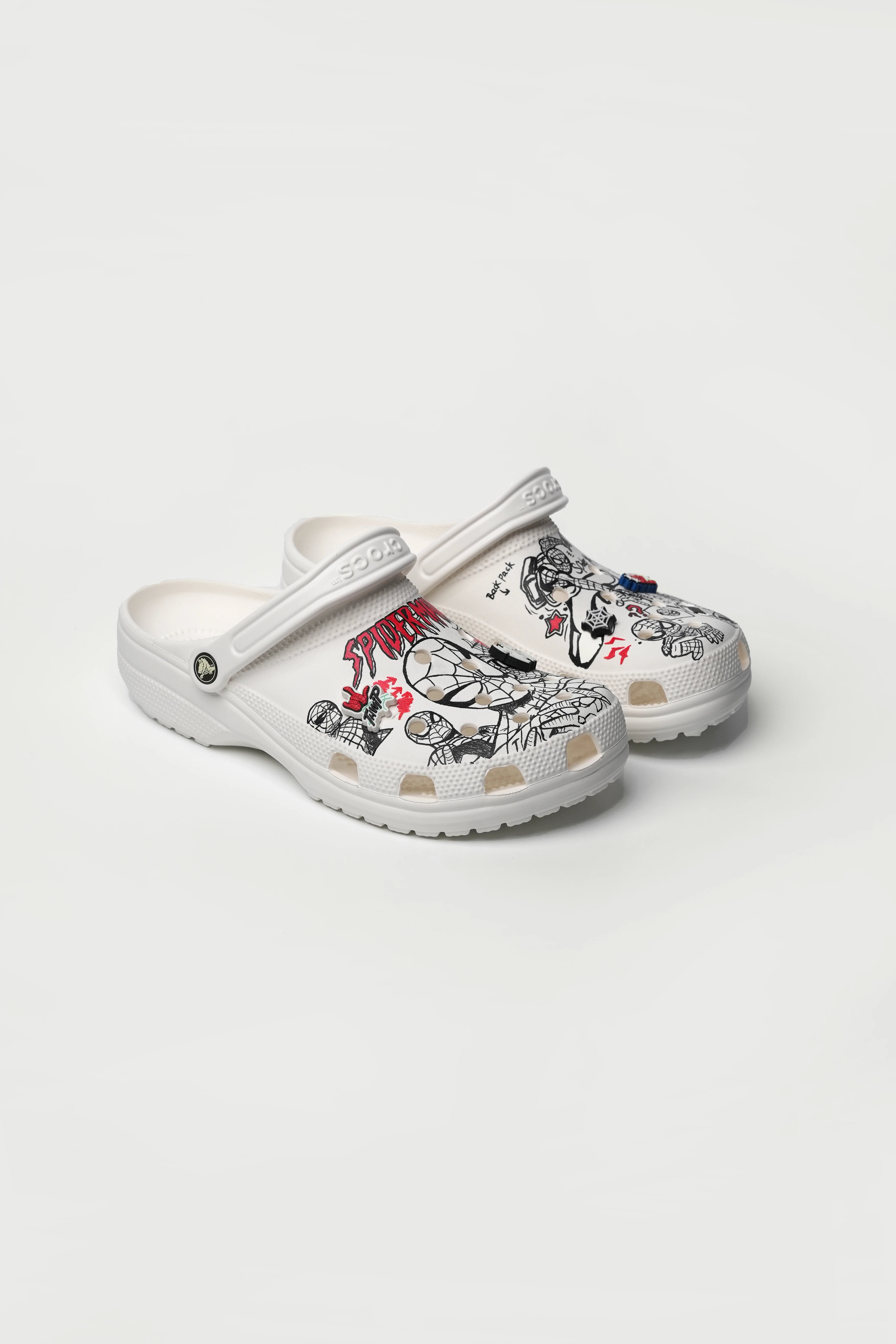 Comic Custom Handmade White Clogs