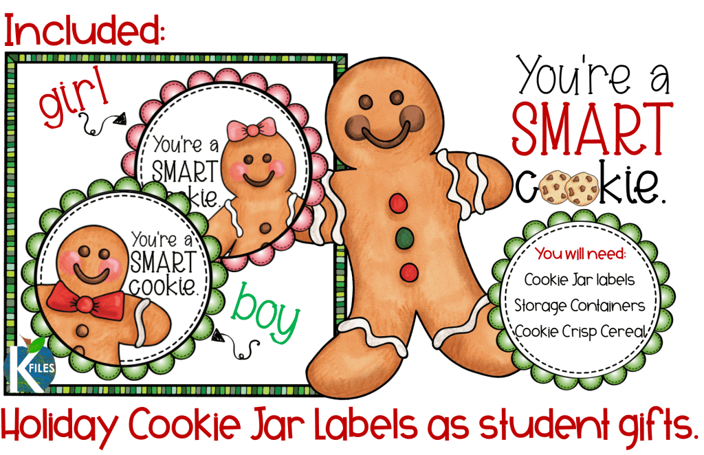 Show your students how proud you are of them with this holiday gift idea. These smart cookie jar labels are perfect for Christmas student gifts or when reading The Gingerbread Boy with your students.