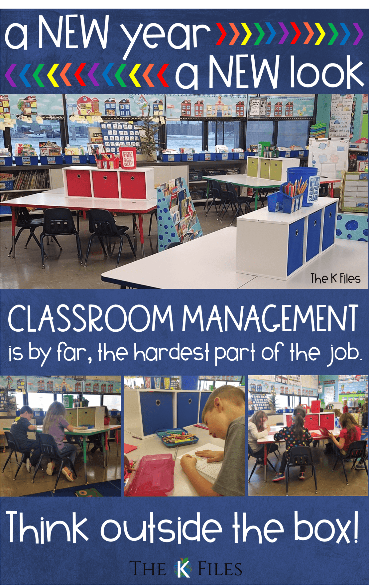 A classroom layout and arrangement that provides organization and behavior management strategies for the the start of the new year and Back To School. Classroom Management hack. Thinking outside the box with your classroom furniture.