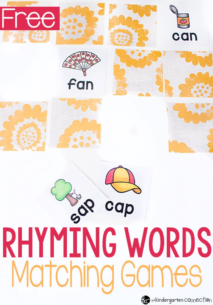 cvc rhyming words matching games the kindergarten connection
