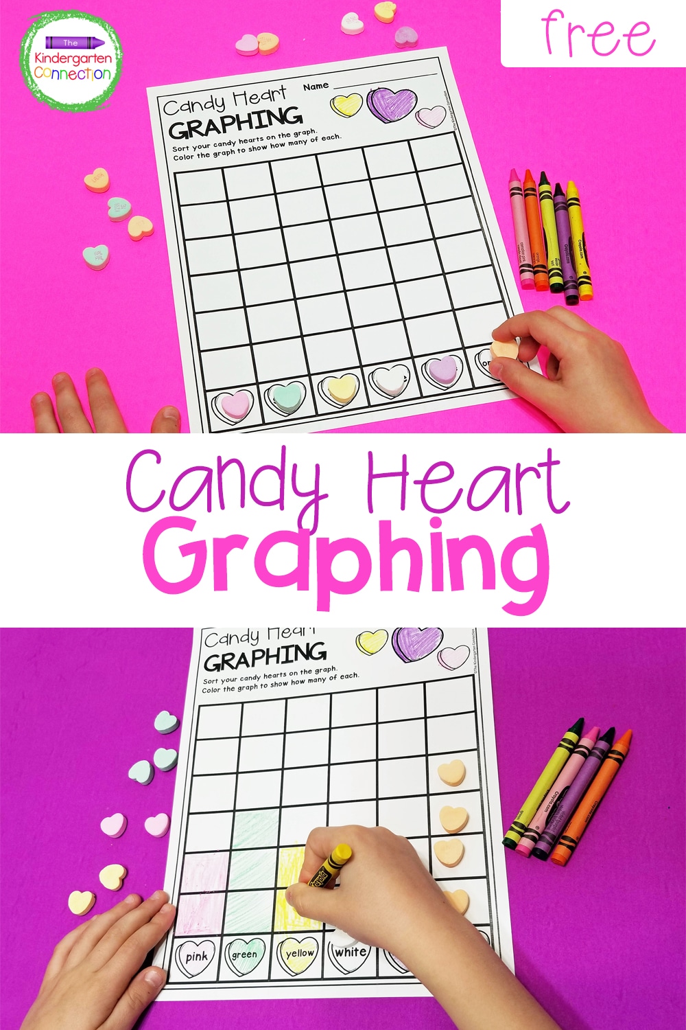 Add some bright colors to this picture and give it to someone special. Free Candy Heart Graphing Printable The Kindergarten Connection