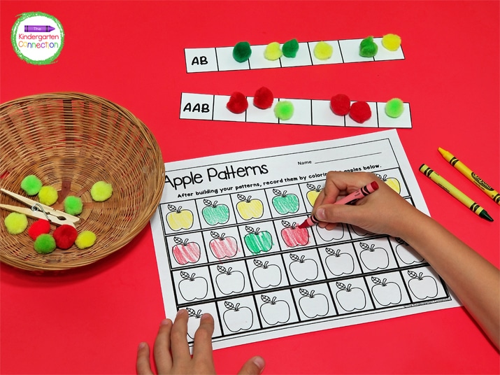 apple patterns printable activity the kindergarten connection