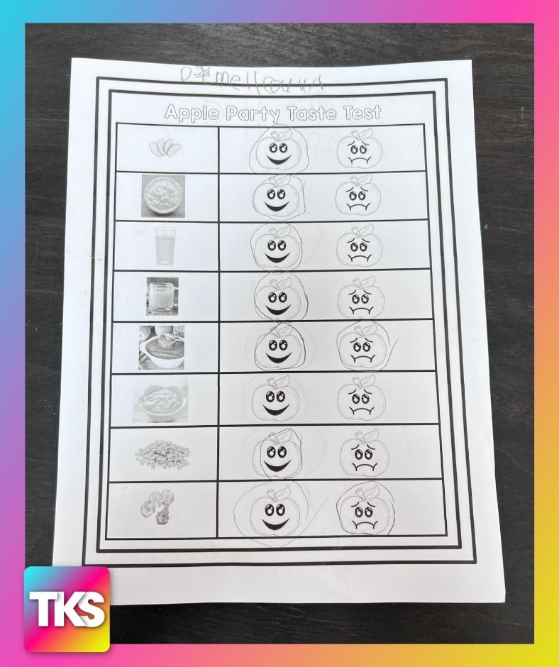 kindergarten apple activities apple graphing