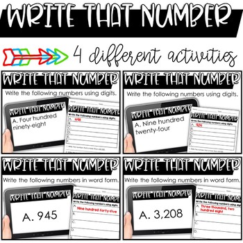 place value writing numbers printable or digital for the google classroom the kinderhearted classroom