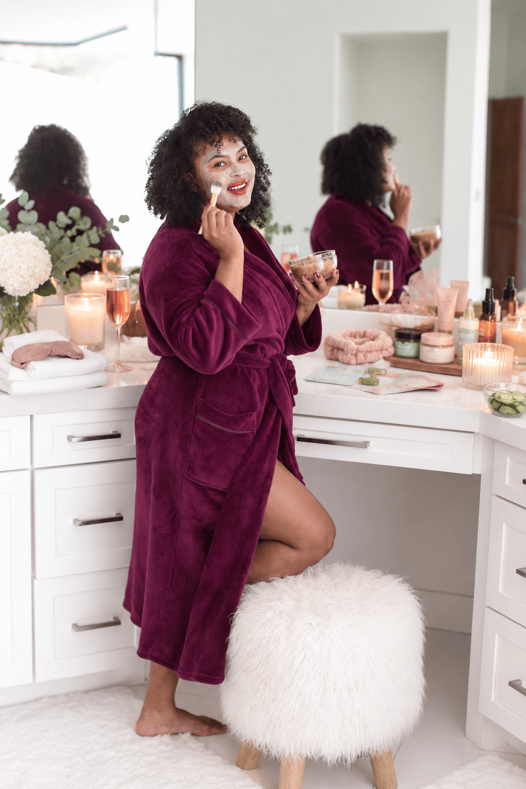 romantic at-home spa date night with face masks