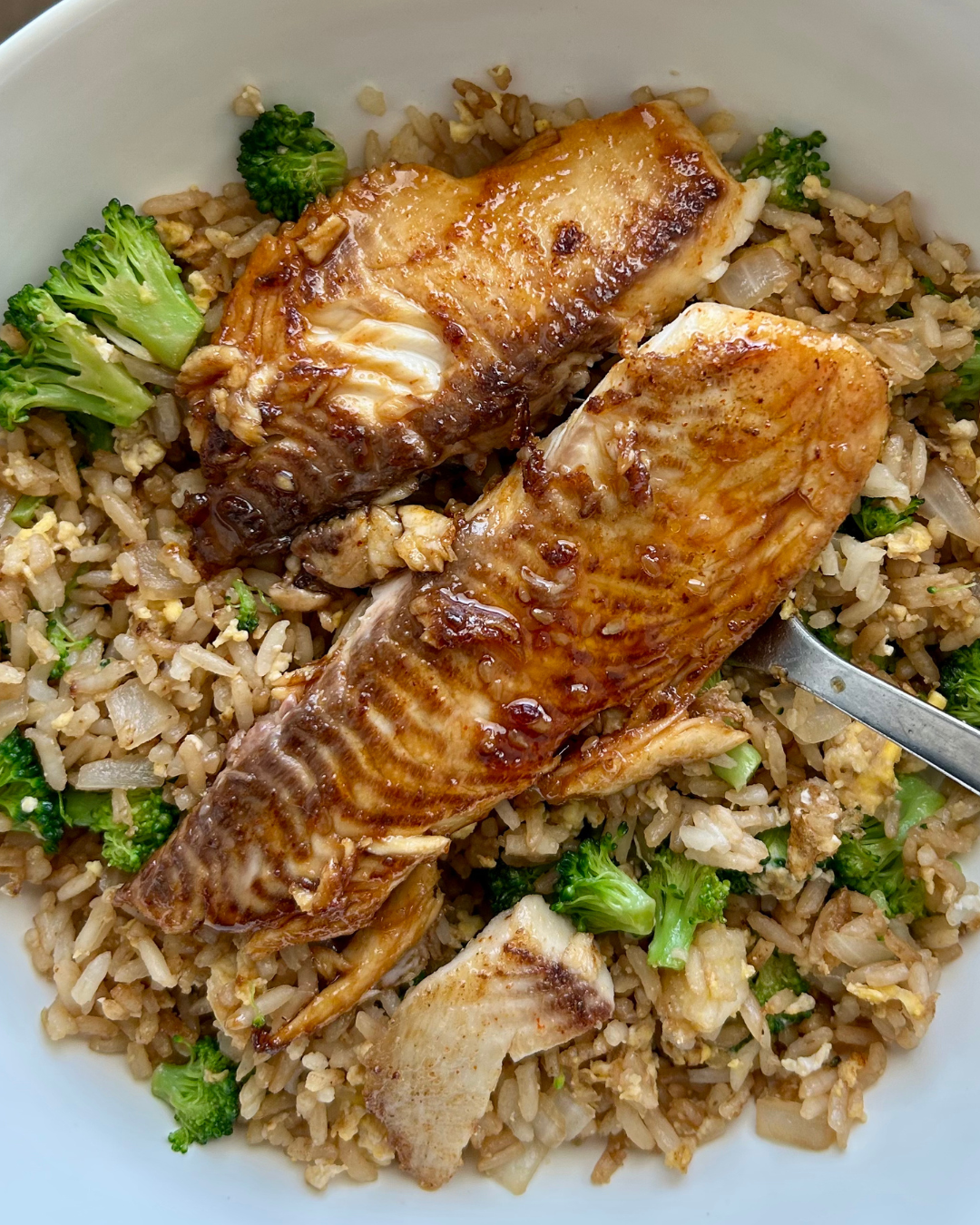 30 Minute Teriyaki Tilapia Fried Rice