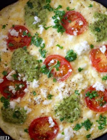 Clean Eating Tomato, Pesto & Feta Omelette 1