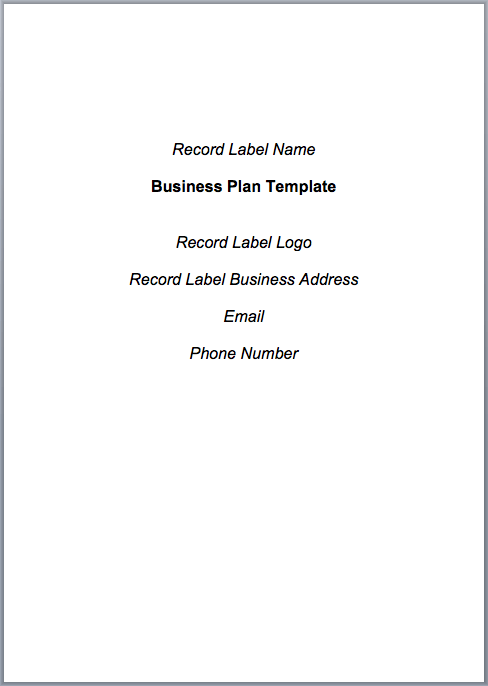 Essential Record Label Business Plan The Label Machine