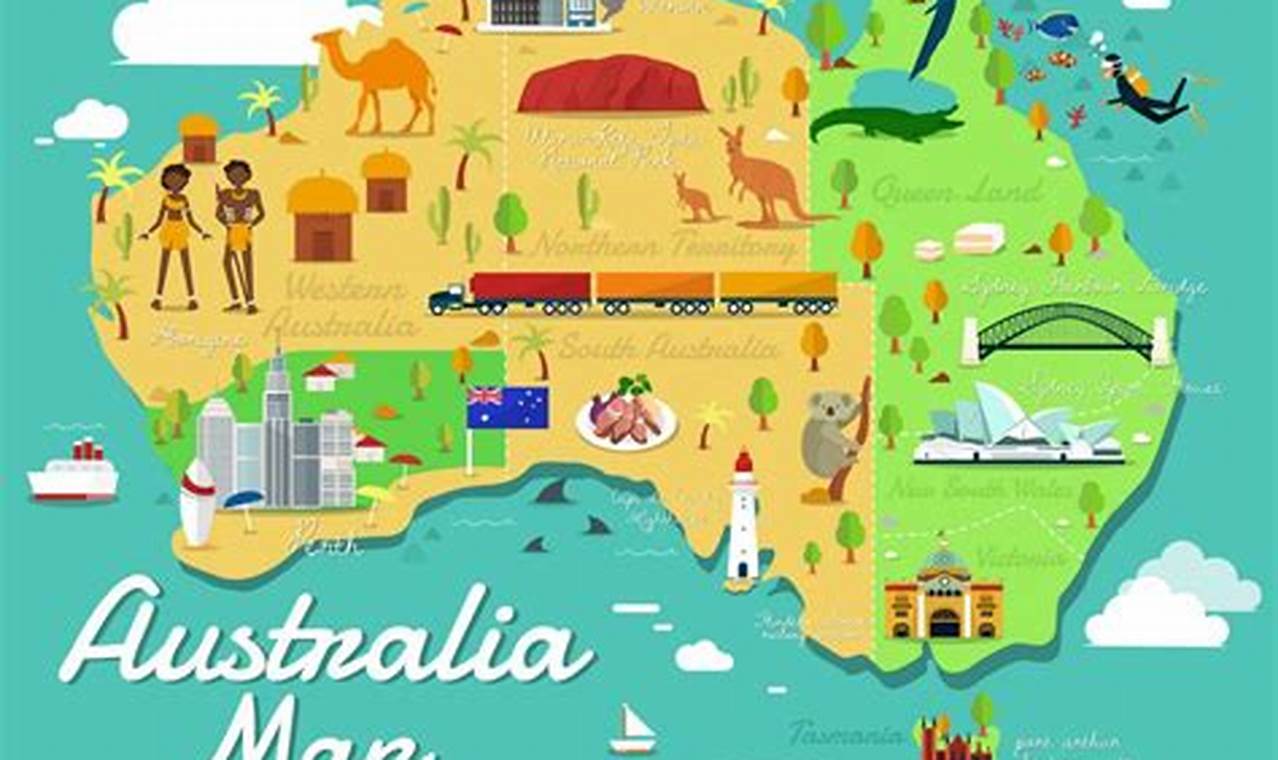 Explore Australian Landmarks On A Map A Traveler S Guide Th 572 