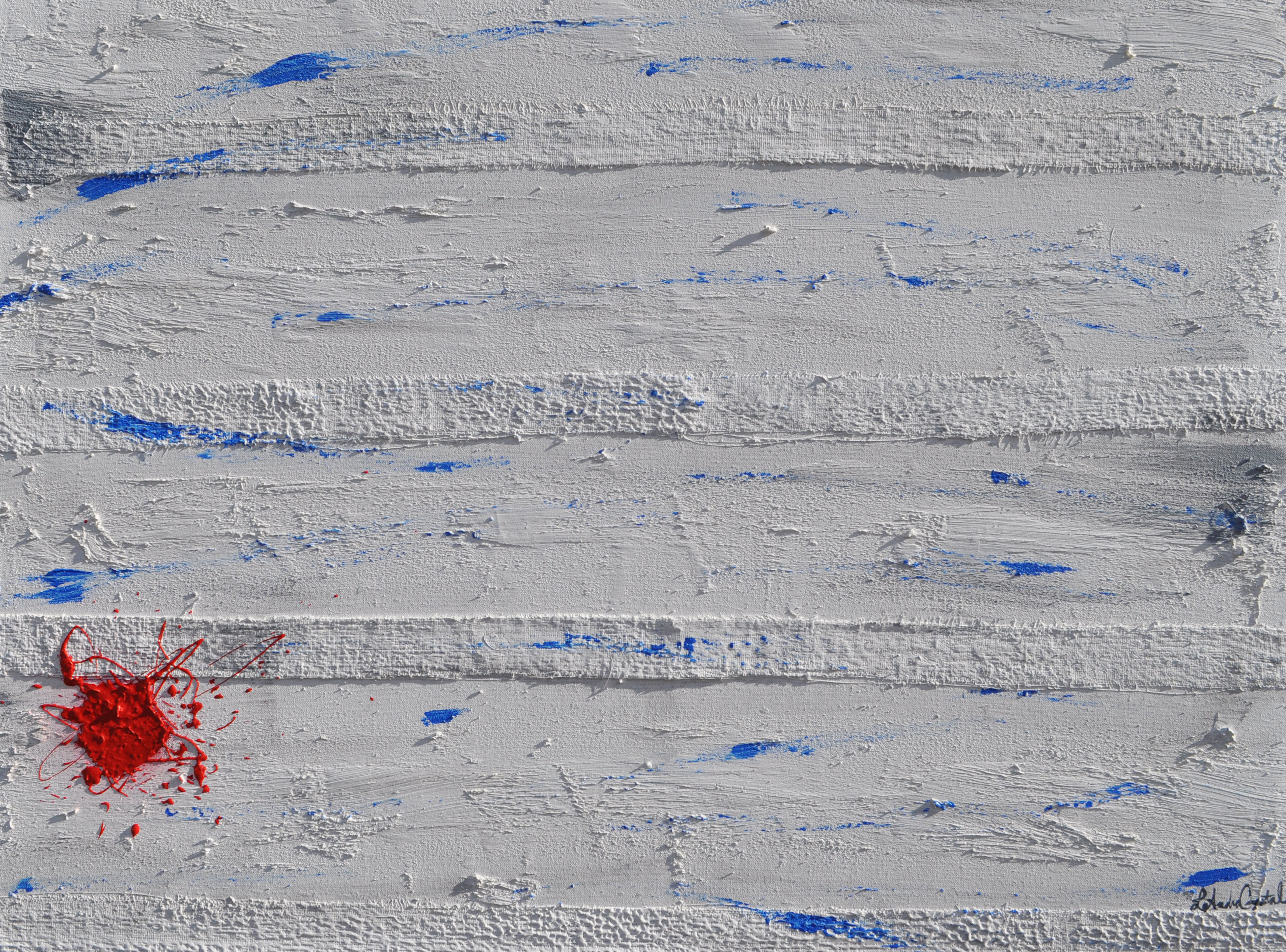 "Hello" (The end of isolation begins with ‘Hello’.) Mixed Media on Canvas