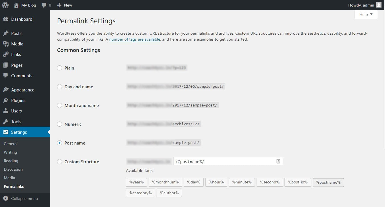 Set Up Your Permalink Structure