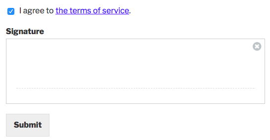 Signature Form field example