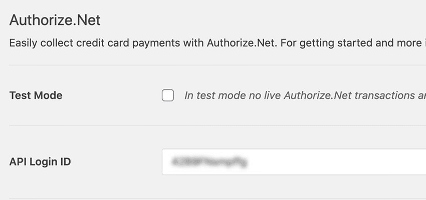 Paste API Login ID into WPForms settings