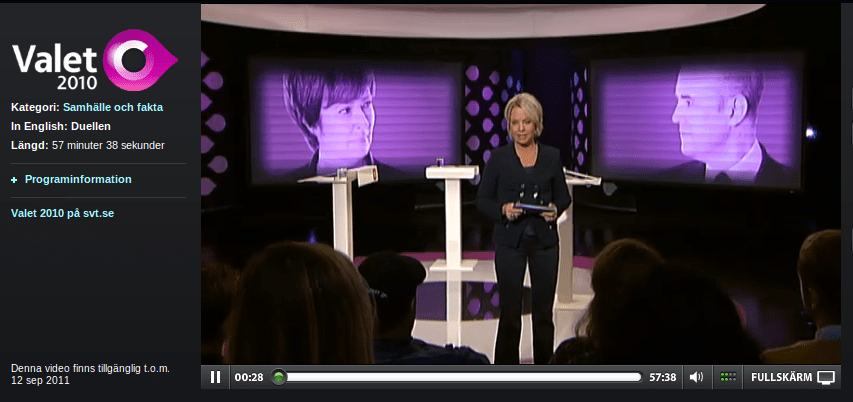 Swedish political debate on television