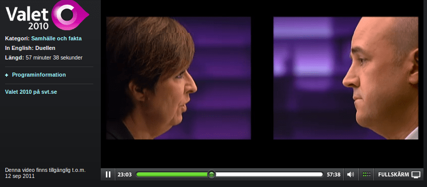 Swedish political debate on television