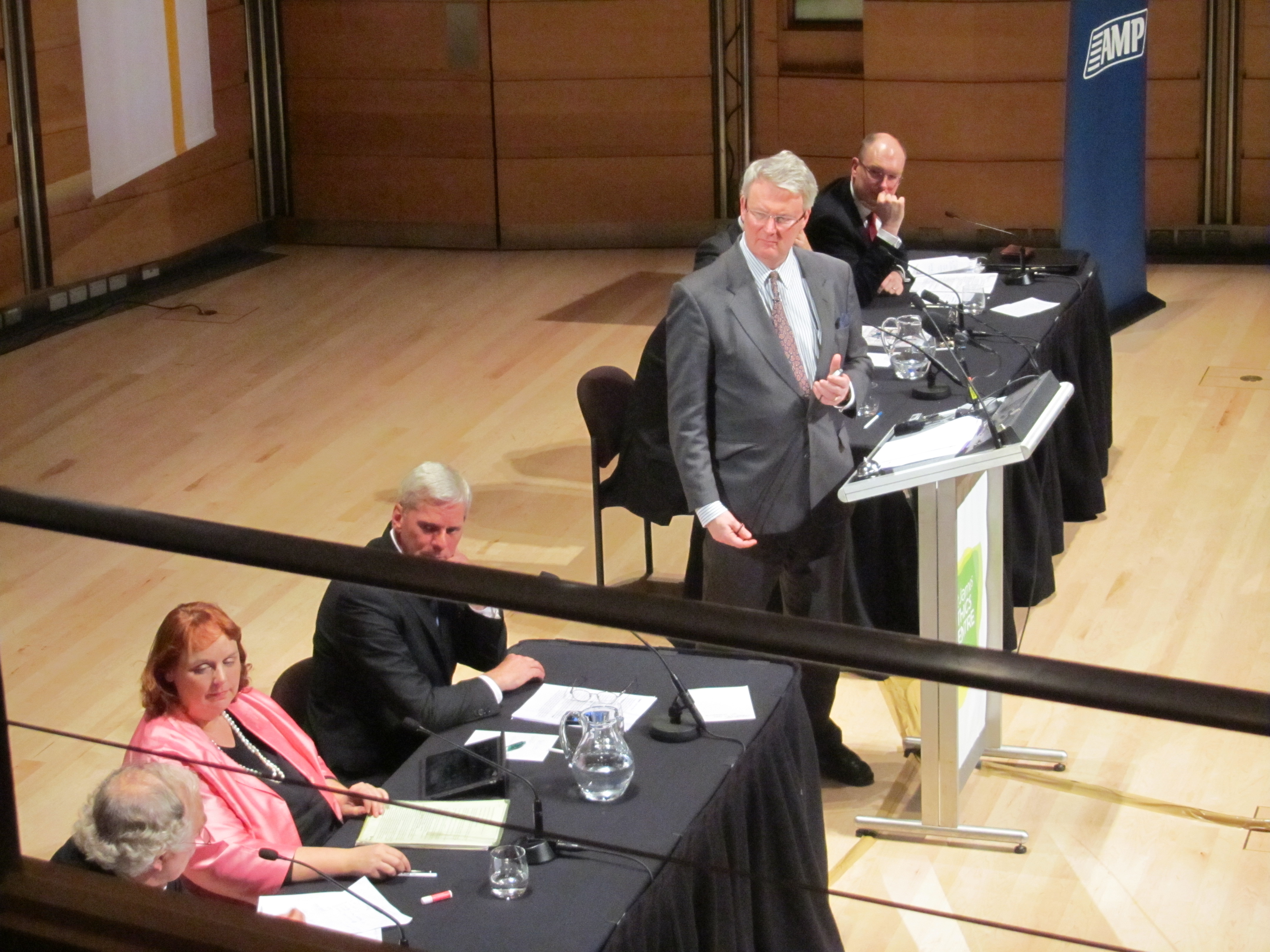 Simon Longstaff chairs the Wikileaks debate at Angel Place, Sydney