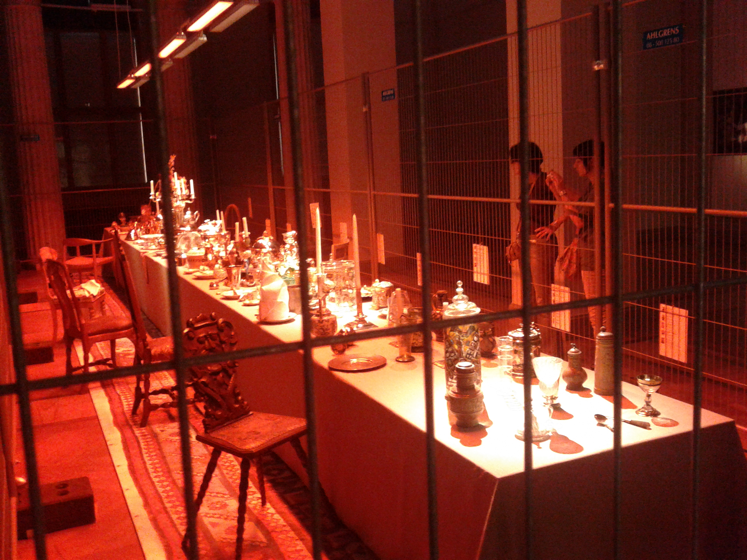 Long banquet table at National Museum in Stockholm