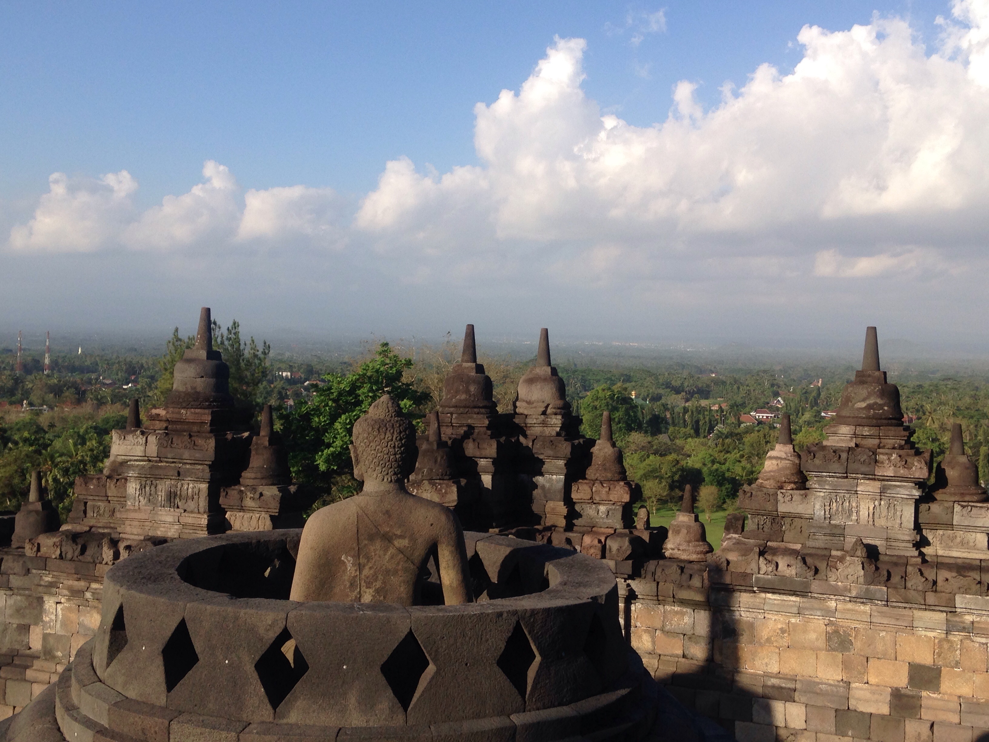 One of the exposed Bhudda statues at Borobudur