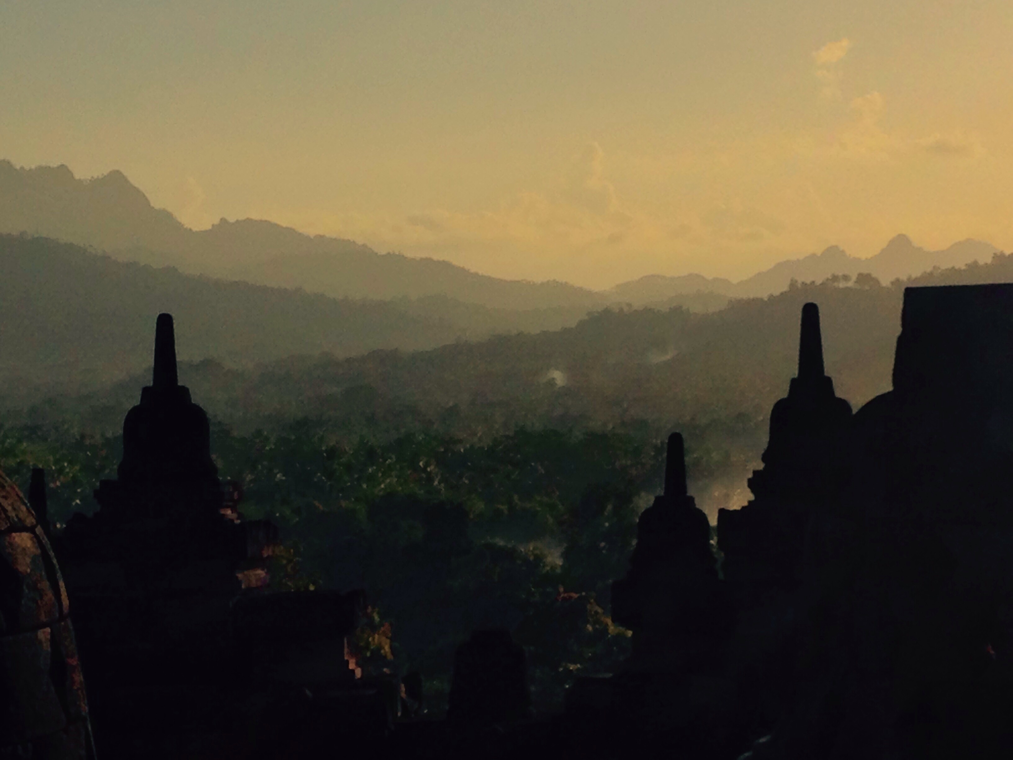 A misty morning at Borobudur