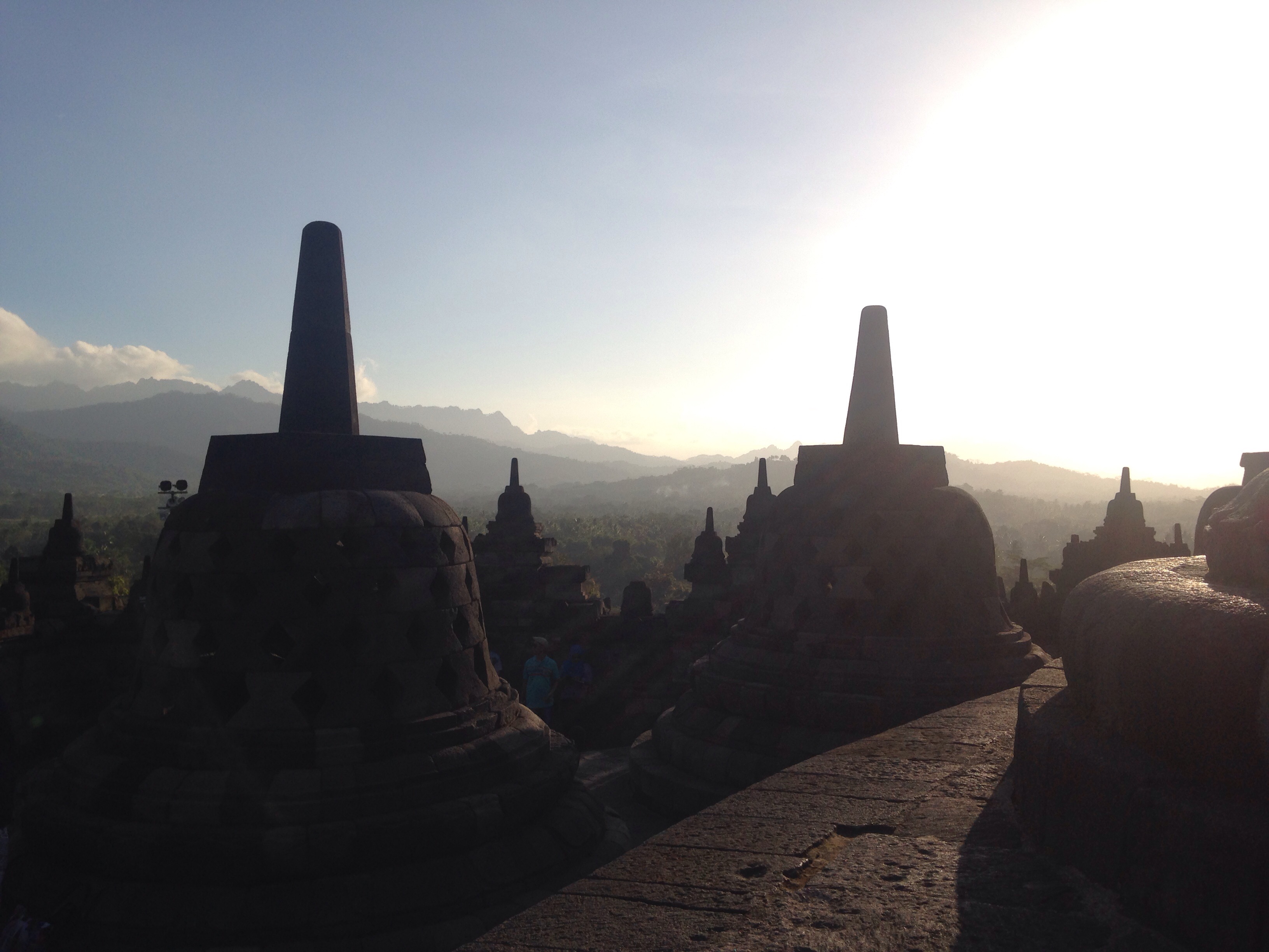 Morning mist hanging over Borobudur