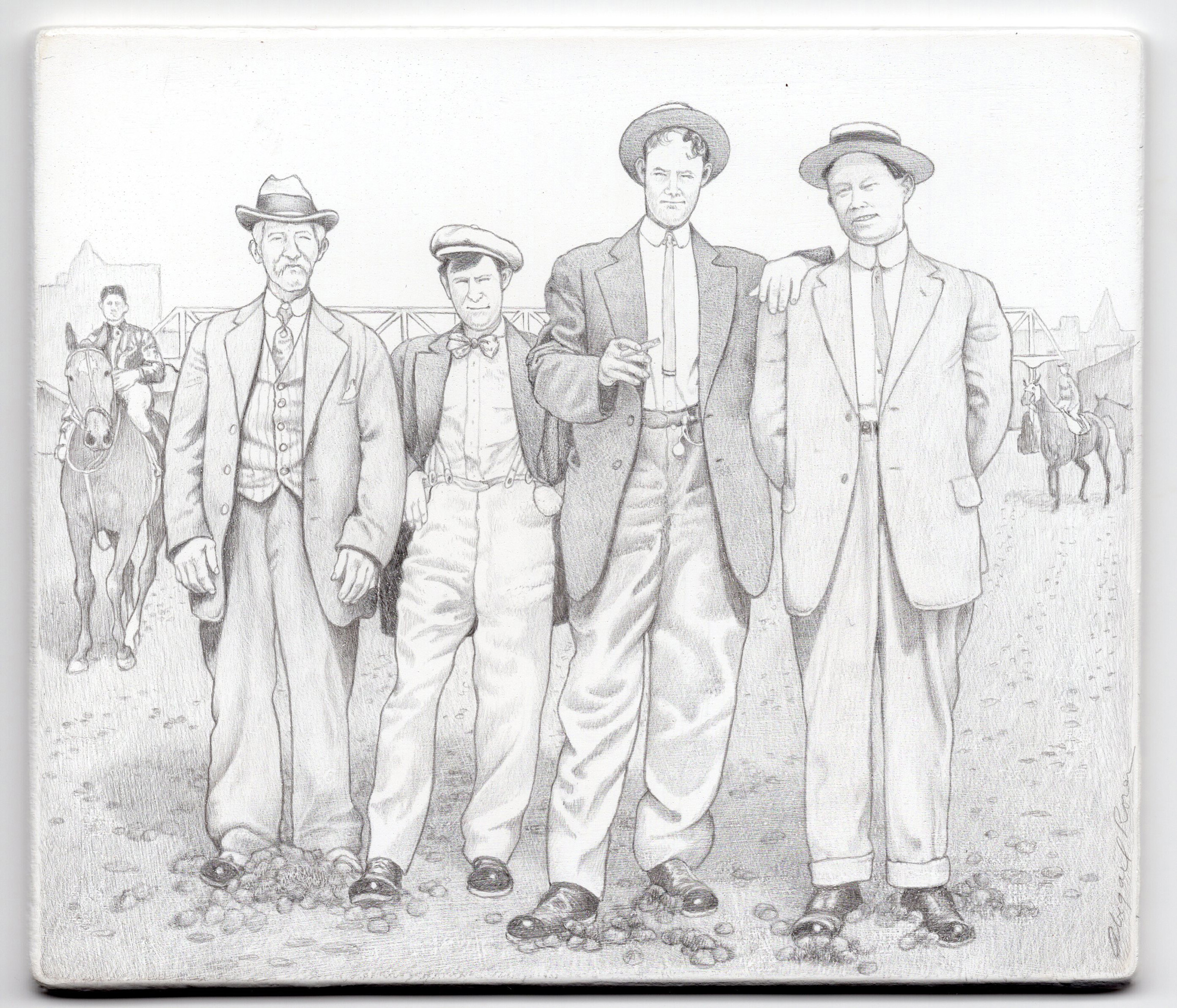 Ready for the Races silverpoint by Abigail Rorer
