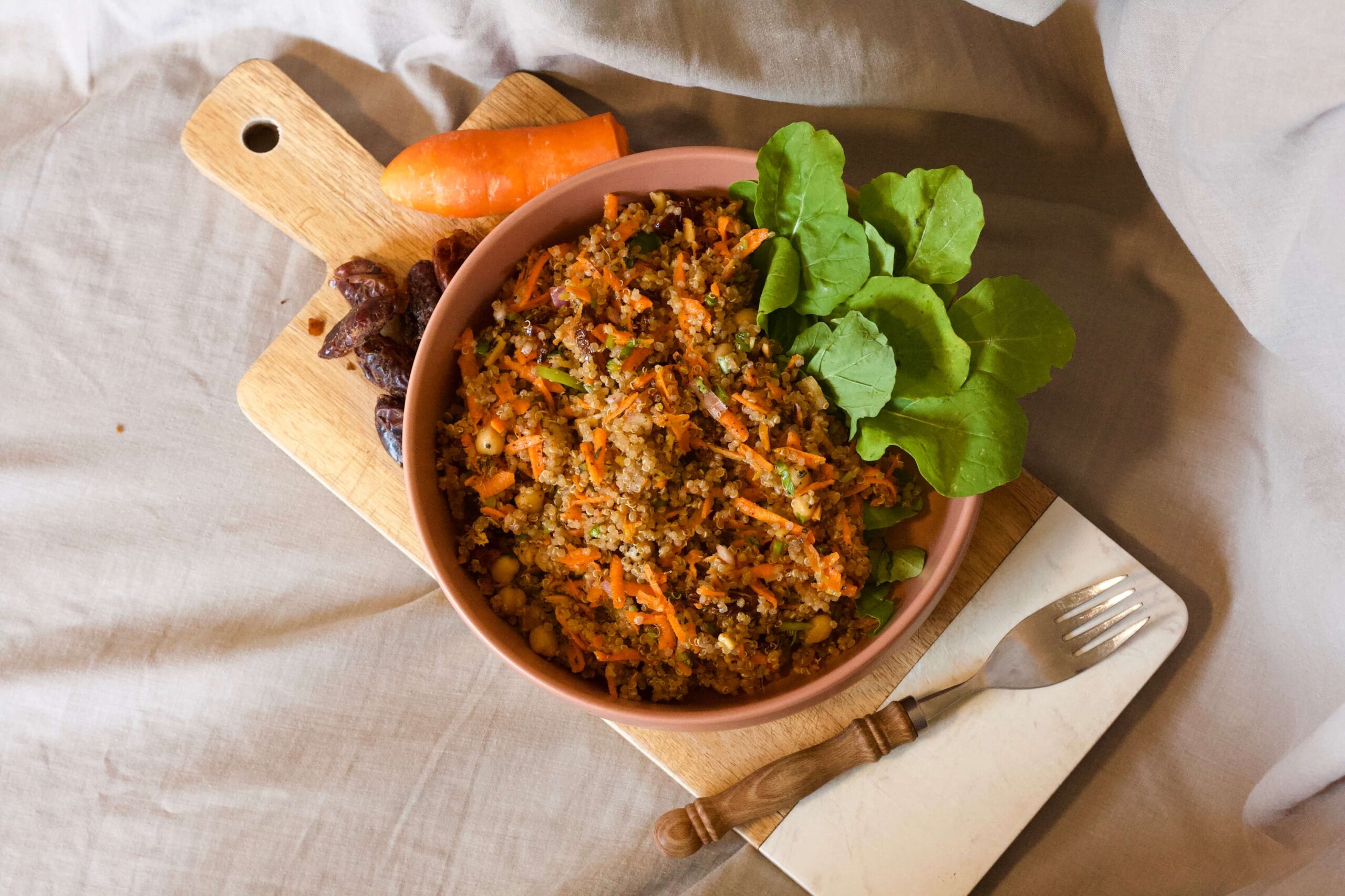 Spiced up carrot and quinoa salad