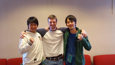 Left to Right: Miki Fukasawa, Christian Clouthier, Shinya Arai all three members of the Humboldt State Intramural Baseball team. Photo | Danny Dunn