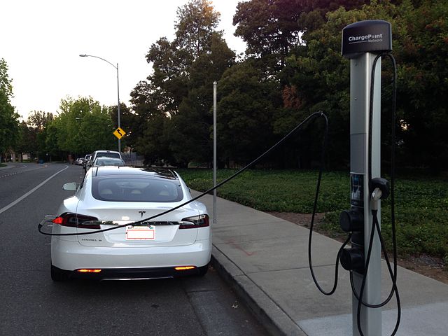 Tesla Model S being Charged