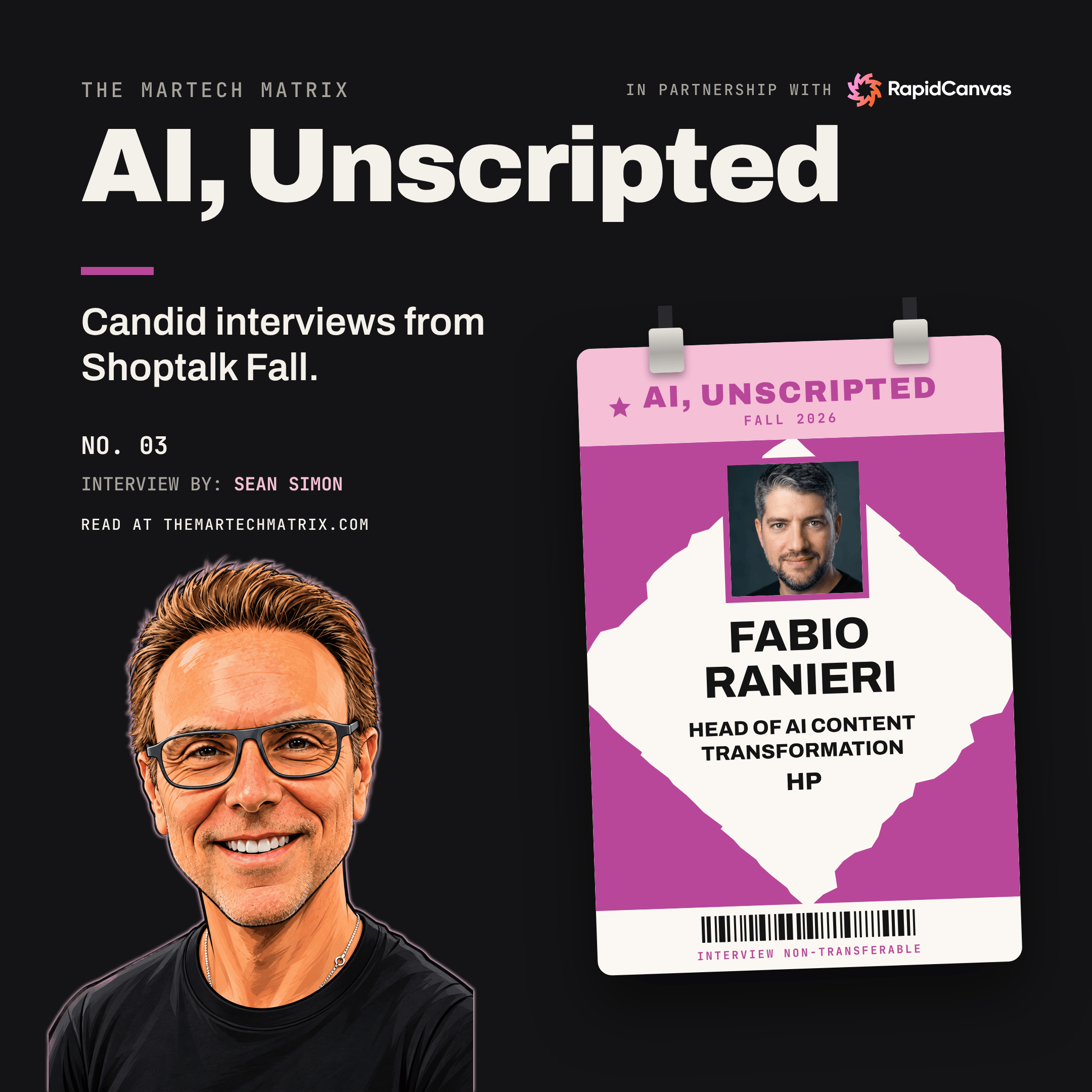 AI, Unscripted No. 03 cover with Fabio Ranieri