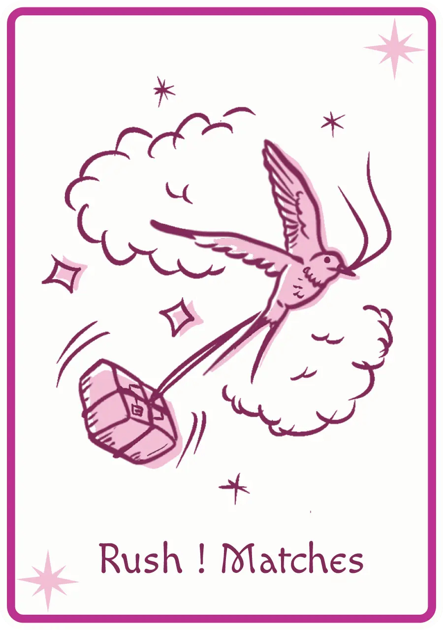 RUSH MATCHES TAROT CARD DESIGN