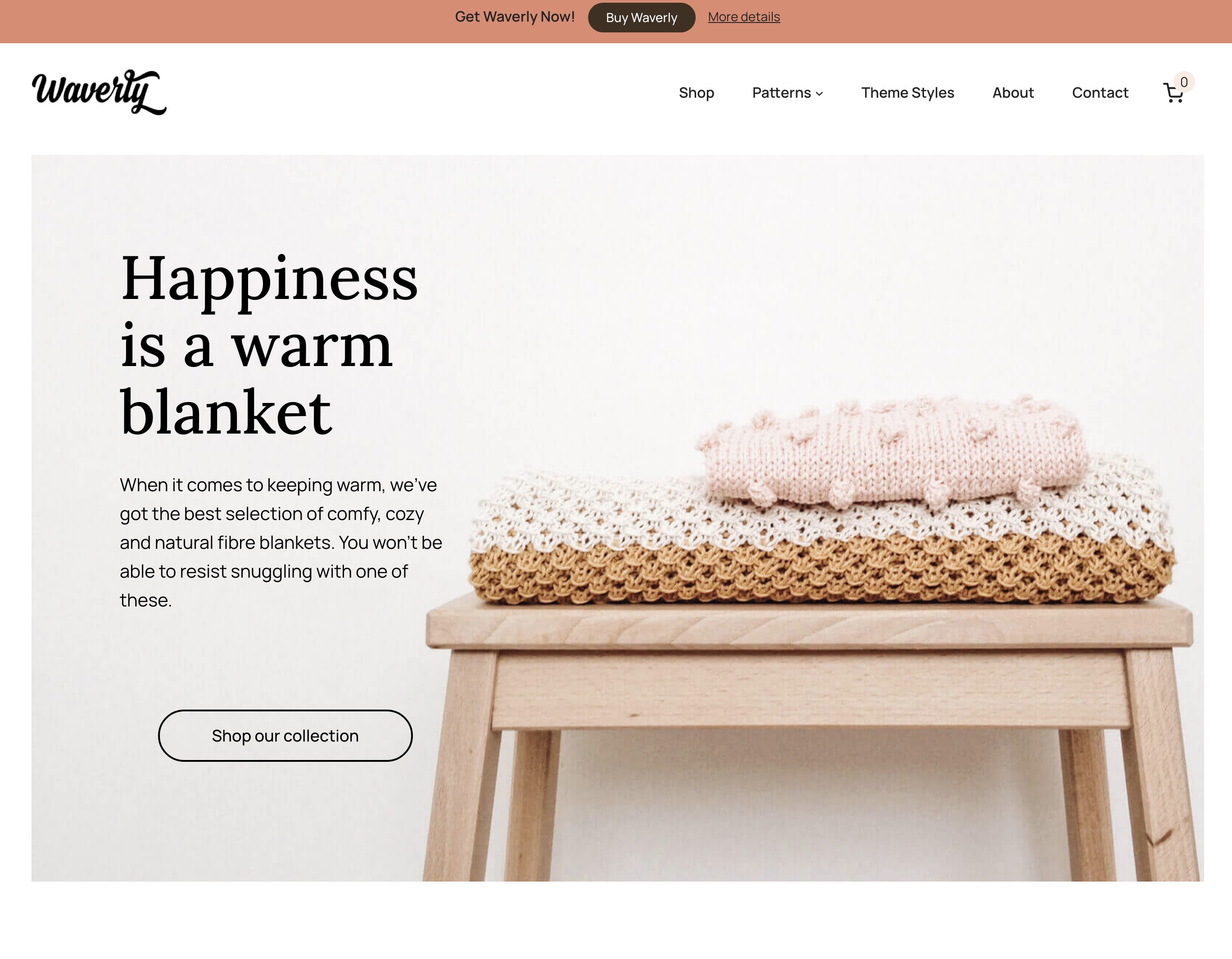 Waverly is a modern and stylish multi-purpose theme that lets you design your site using the new site editor. Built to work flawlessly with WooCommerce, use any of the many full-page or block patterns included, or come up with your own layout. Piece of cake.