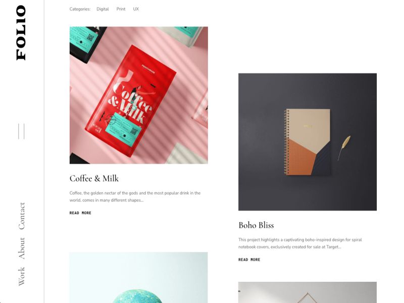 Folio Theme Wordpress Com - Minimal Textures - Classic Retina Collection