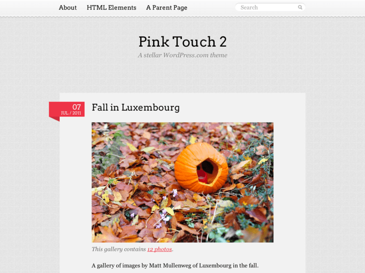 Capture d’écran du thème Pink Touch 2