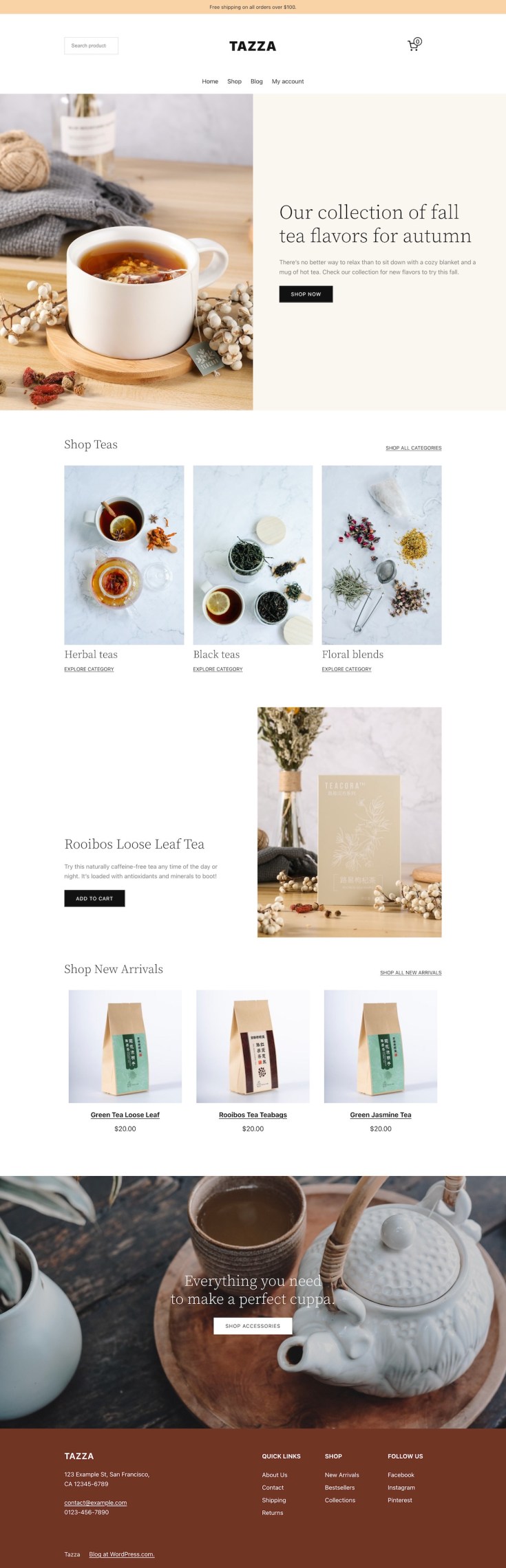 Skärmbild av temat Tazza