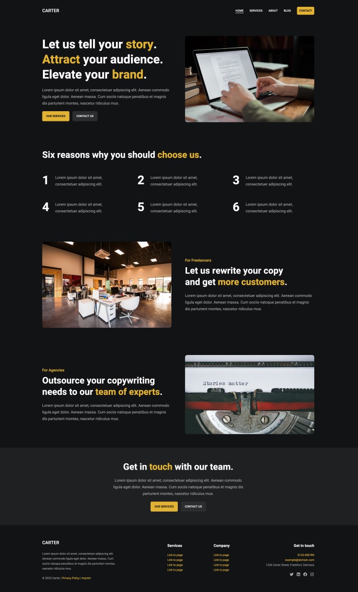 Screenshot of the Carter theme