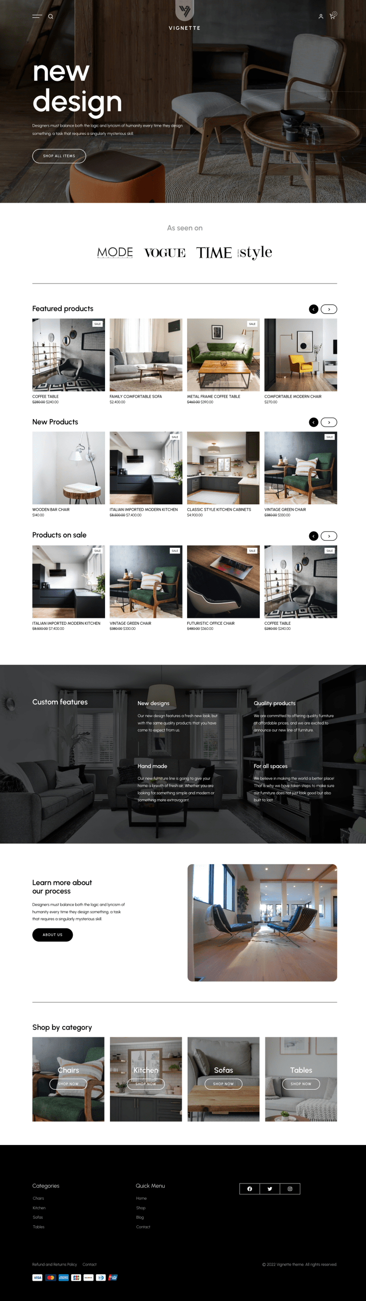 Screenshot of the Vignette theme