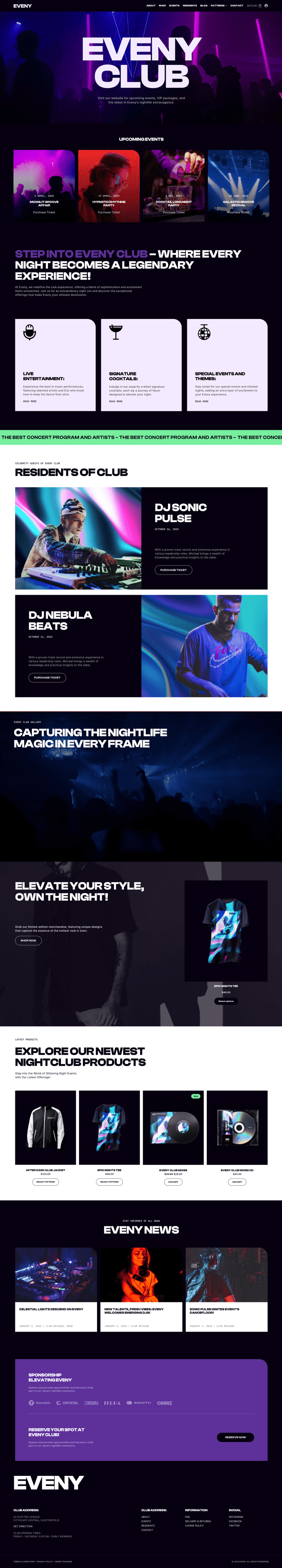 Screenshot of the Eveny theme