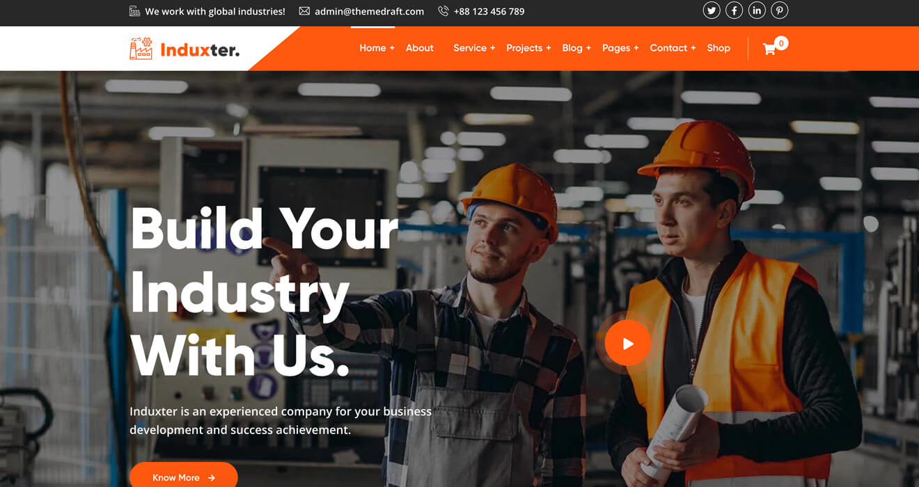 Induxter - Industry And Factory WordPress Theme