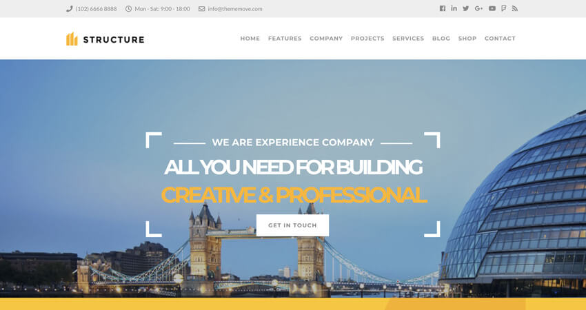 structure industry wordpress theme
