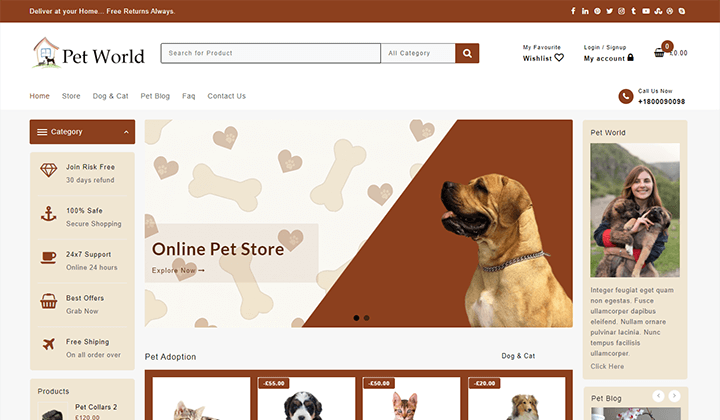 pet store wordpress theme