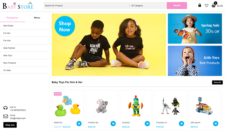 Baby and Kids Store WordPress Theme