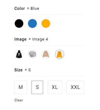 Display Options Swatches