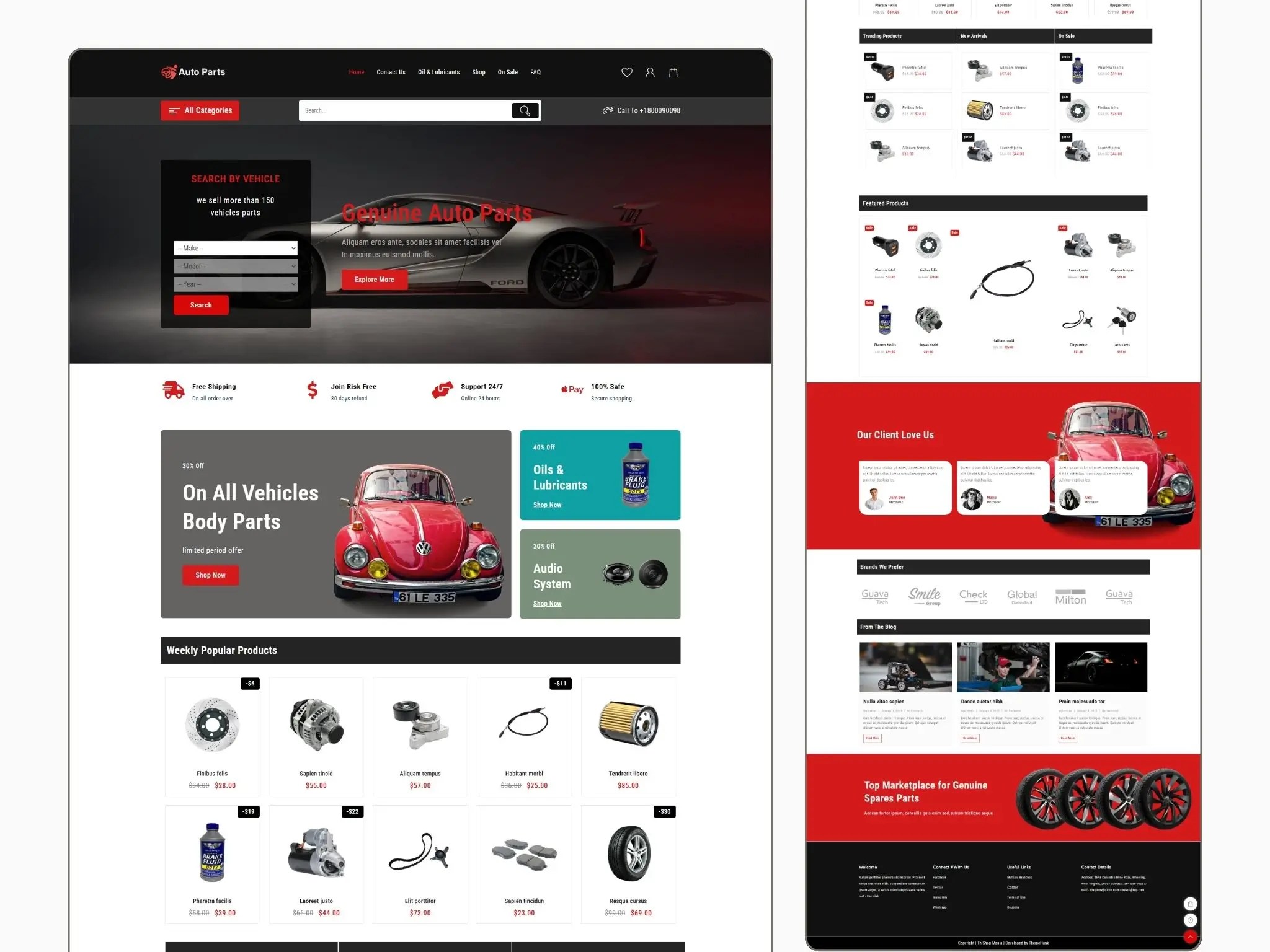 Auto Parts WordPress Theme for WooCommerce Websites 2026